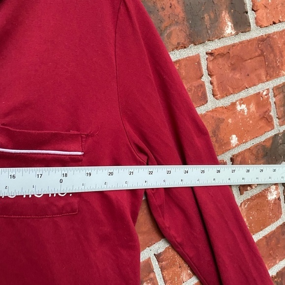 Rae Dunn womens medium red christmas ho ho ho long sleeve pajama shirt - Picture 7 of 9